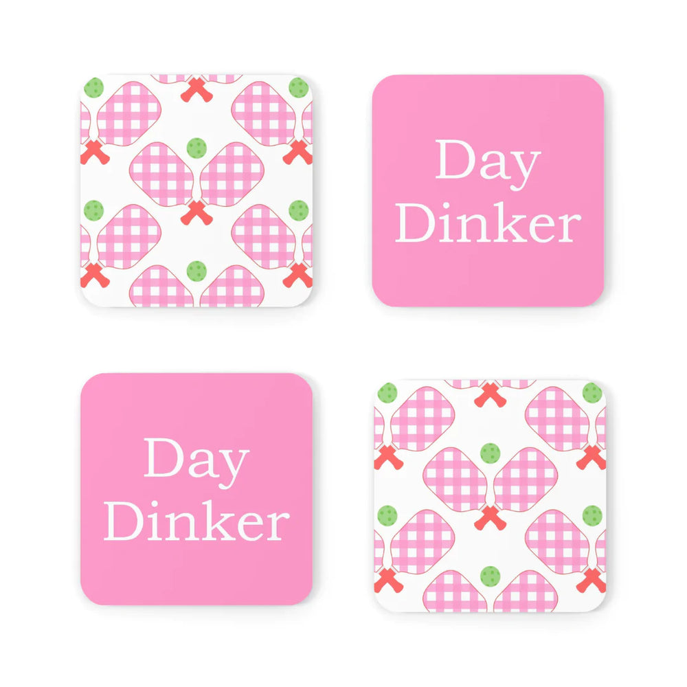Pickleball Coaster Set - Pink