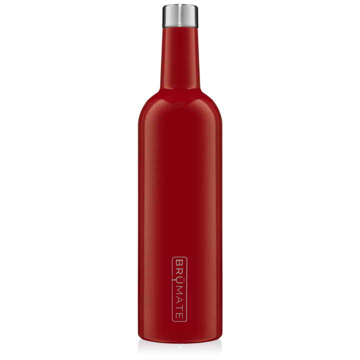 This red wine canteen is perfect for taking your wine to the beach, pool, outdoor symphony or any other glass-free place.  It fits a full bottle of wine and maintains the perfect temperature for over 24 hours!  