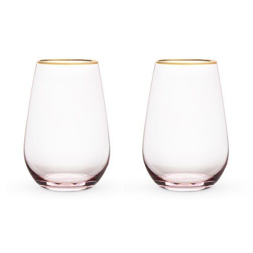 Sold Out - Pink Crystal Stemless Wine Set