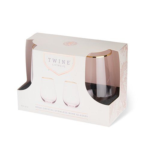 Sold Out - Pink Crystal Stemless Wine Set