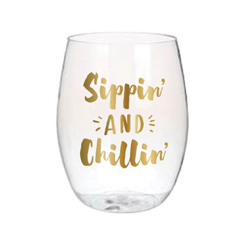 Sold Out - Sippin' & Chillin' Acrylic Wine Glass