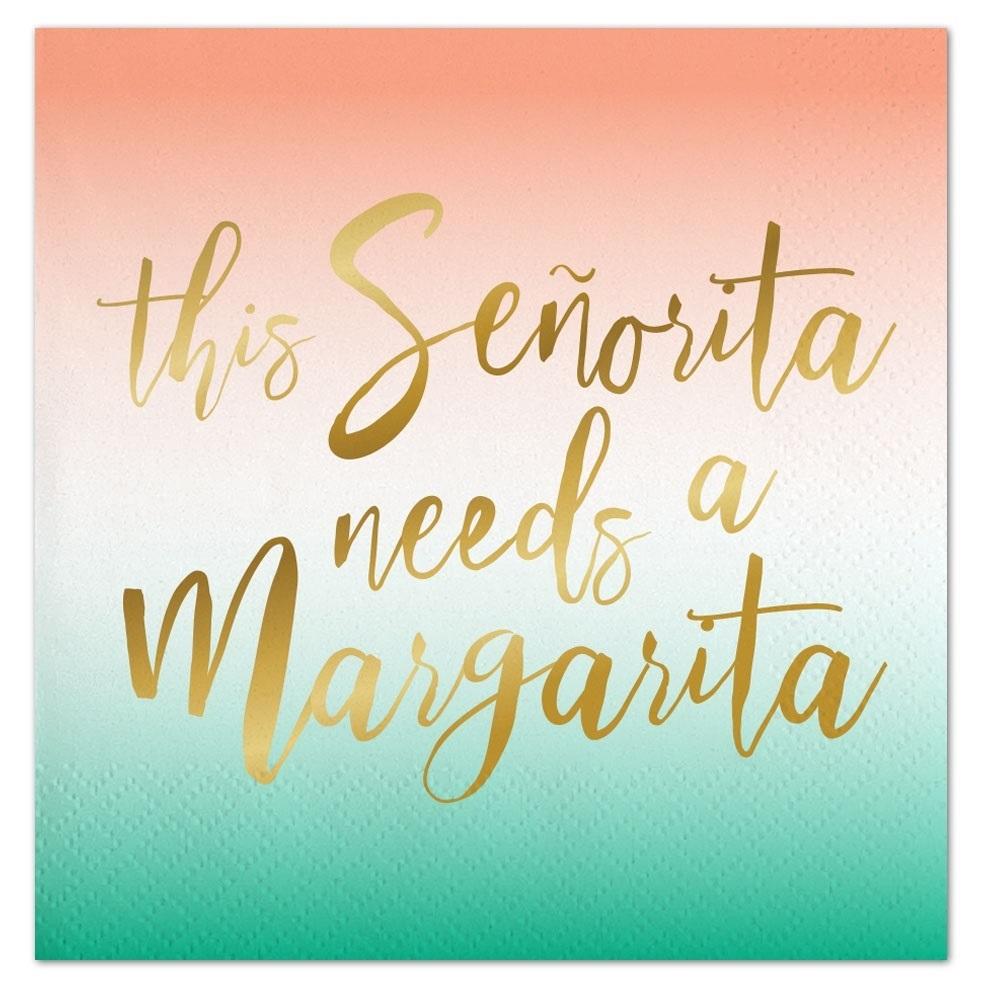 Sold Out - This Senorita Needs a Margarita! Cocktail Napkins