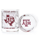 Sold Out - Texas A&M Map Rocks Glass