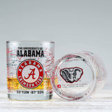 Sold Out - Alabama Crimson Tide Map Rocks Glass